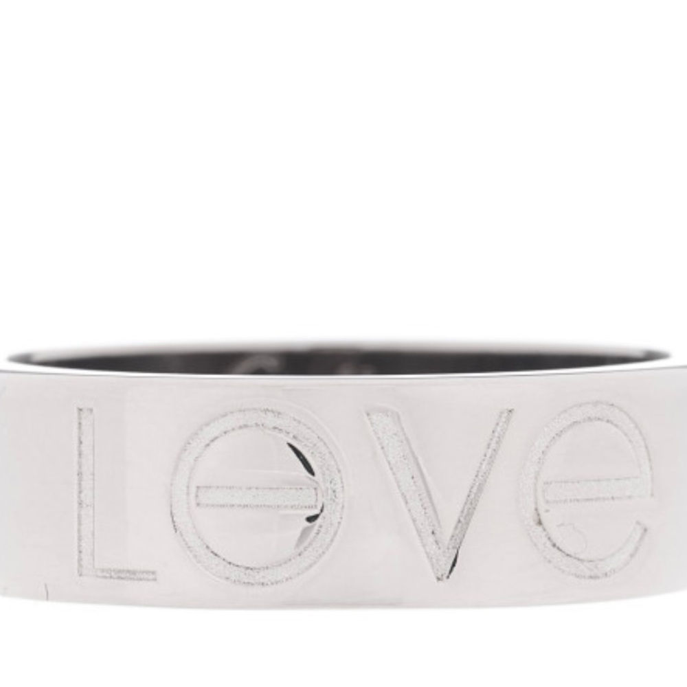 18K White Gold 5.5mm Engraved LOVE Ring 50 5.25